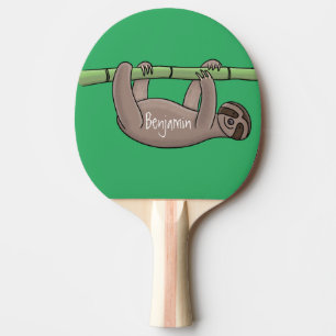 Pala De Ping Pong Pereza sonriente suave en el ilustracion personali