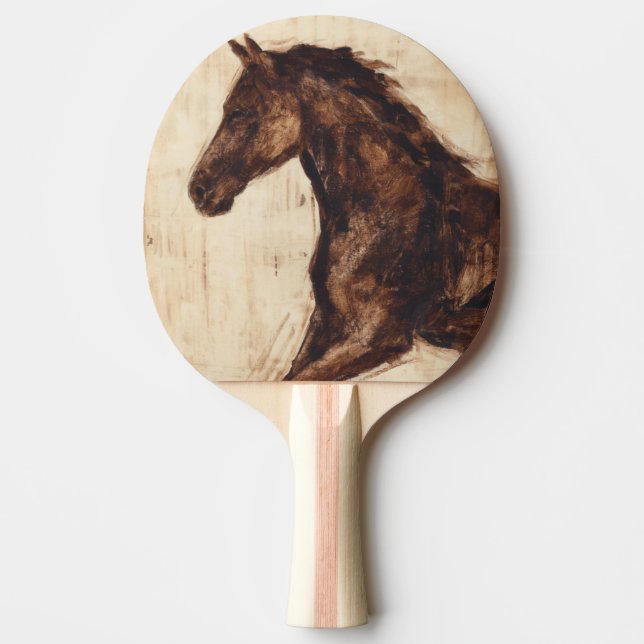 Pala De Ping Pong Perfil del caballo salvaje marrón (Anverso)