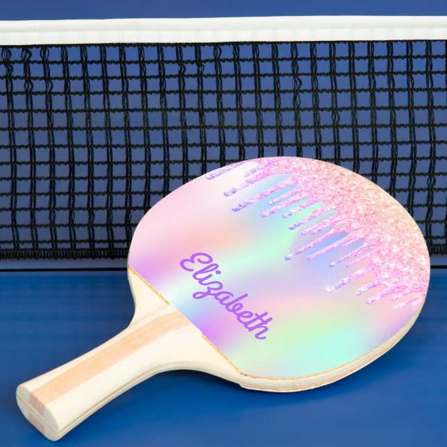 Pala De Ping Pong Pernos holográficos rosados púrpura (in situ)