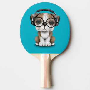 Pala De Ping Pong Perrito lindo adaptable DJ del bulldog con los