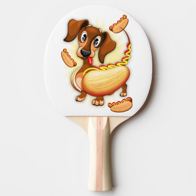 Pala De Ping Pong Perro caliente de Dachshund (Anverso)
