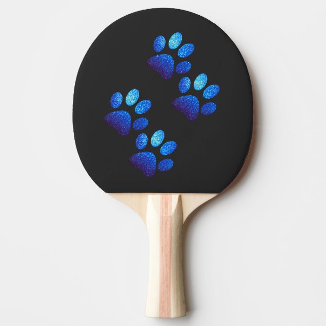 Pala De Ping Pong Perro de amigos brillante azul (Anverso)
