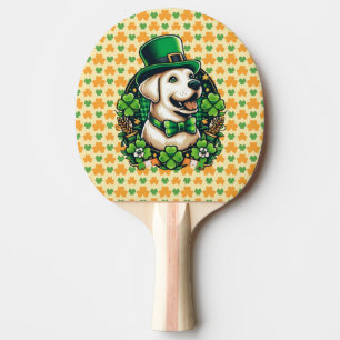 Pala De Ping Pong Perro lindo del Día de San Patricio