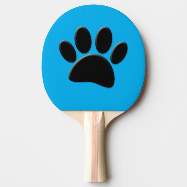 Pala De Ping Pong Perro Pawprint Azul (Anverso)
