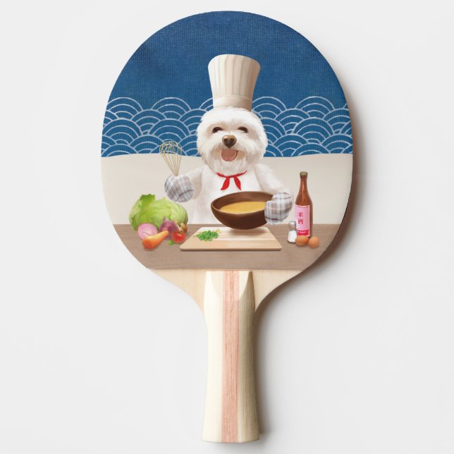 Pala De Ping Pong Perro pequeño chef (Anverso)