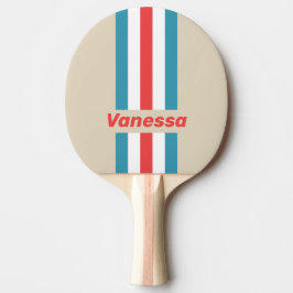 Pala De Ping Pong Perseguidor de Nubes de Rayas con Nombre