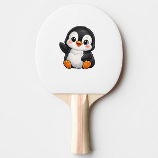 Pala De Ping Pong Personaje de dibujos animados de pingüino bebé lin