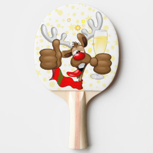 Pala De Ping Pong Personaje de Navidades divertidos renos ebrios