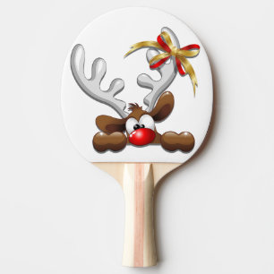 Pala De Ping Pong Personaje de Navidades divertidos y desconcertados