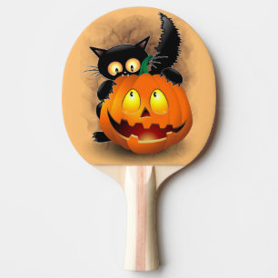 Pala De Ping Pong Personaje divertido de Halloween mordiendo una cal