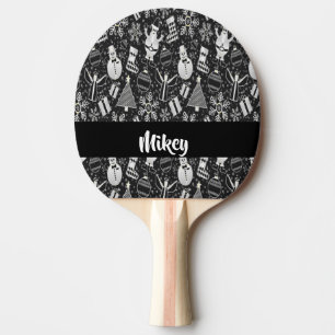Pala De Ping Pong Personajes de Navidades blancos y negros