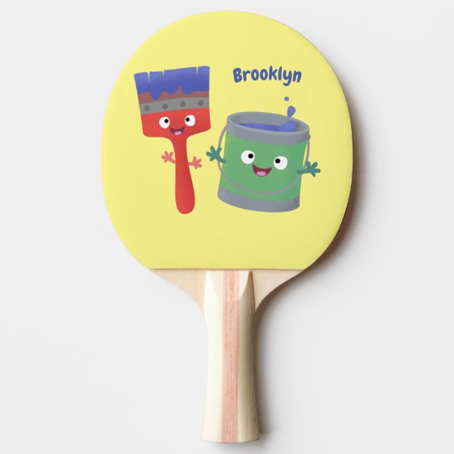 Pala De Ping Pong Personajes de pincel y dibujos animados (Anverso)