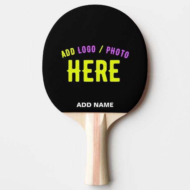 PALA DE PING PONG PERSONALIZABLE MODERNO ESTILO NEGRO VERIFICADO MAR (Anverso)