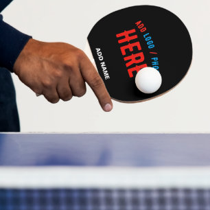 PALA DE PING PONG PERSONALIZABLE MODERNO ESTILO NEGRO VERIFICADO MAR
