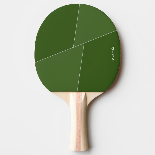 Pala De Ping Pong Personalización de dos garrapatas de canto verde d (Anverso)