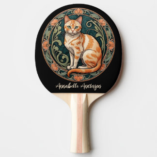 Pala De Ping Pong Personalización de gato de jengibre de estilo Art 