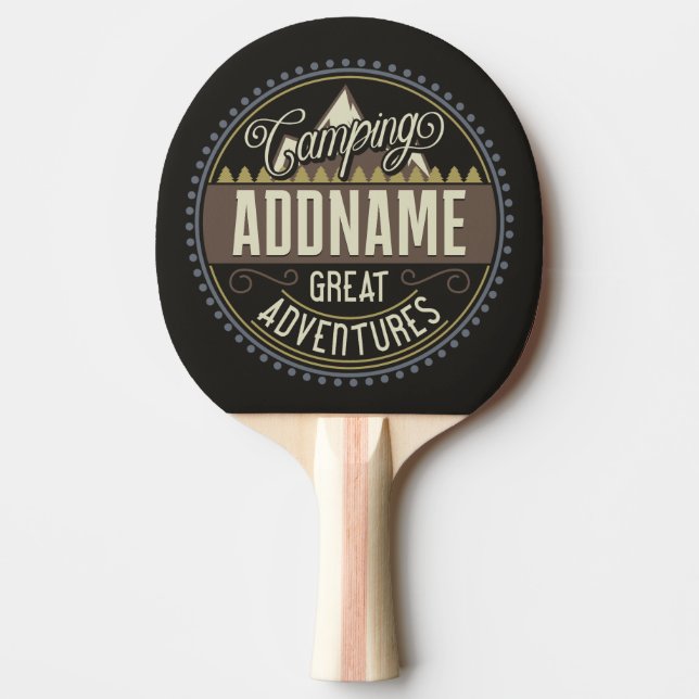 Pala De Ping Pong Personalizado AGREGAR NOMBRE Familia Camping Reuni (Anverso)