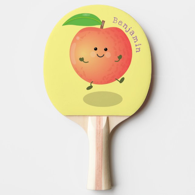 Pala De Ping Pong Personalizado amarillo de melocotón alegre (Anverso)