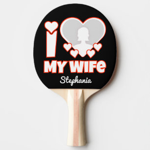 Pala De Ping Pong Personalizado Amo A Mi Esposa - Añadir Nombre y Fo