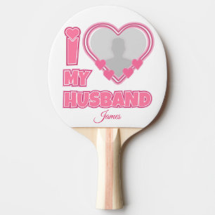 Pala De Ping Pong Personalizado Amo a Mi Marido - Añadir foto y nomb