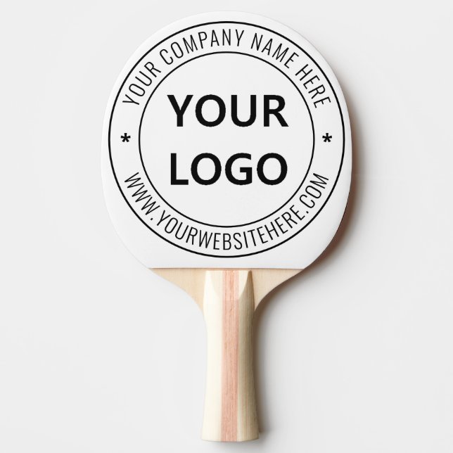 Pala De Ping Pong Personalizado Business Logo Empresa de texto Ping  (Anverso)