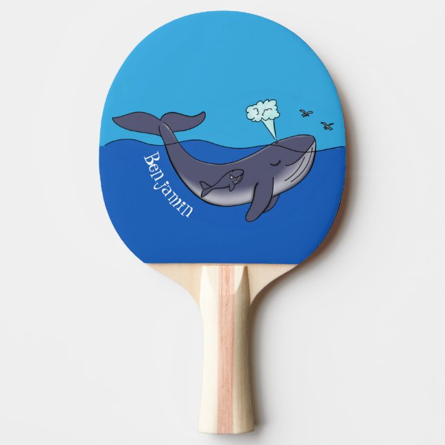 Pala De Ping Pong Personalizado caprichoso de ballenas y terneros (Anverso)