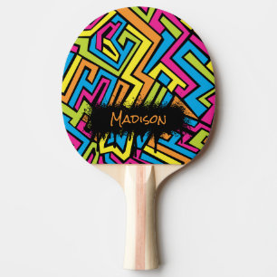 Pala De Ping Pong Personalizado Colorful Neon Graffiti Table Tennis
