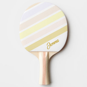 Pala De Ping Pong Personalizado Colorido Pastel Retro Estriado