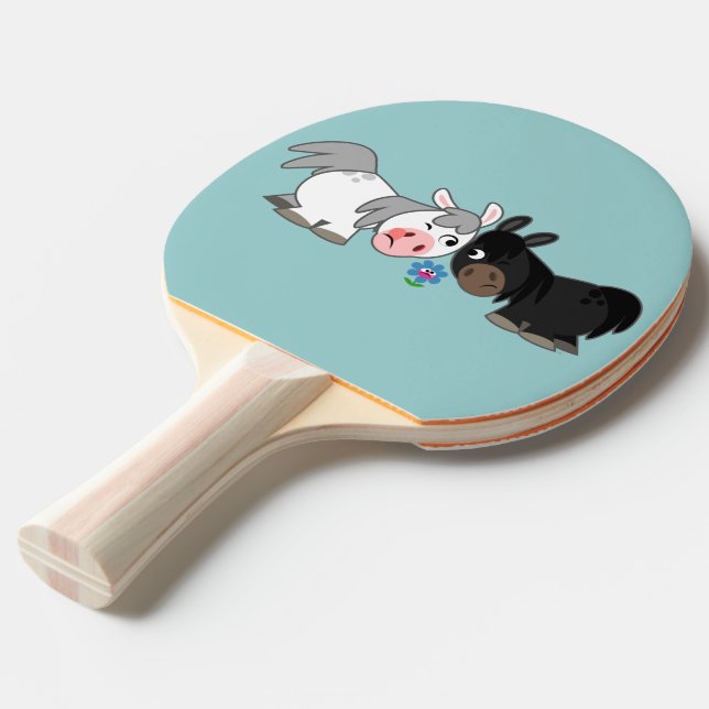 Pala De Ping Pong Personalizado Cute Ponies Standoff Ping Pong Paddl (Ángulo frontal)