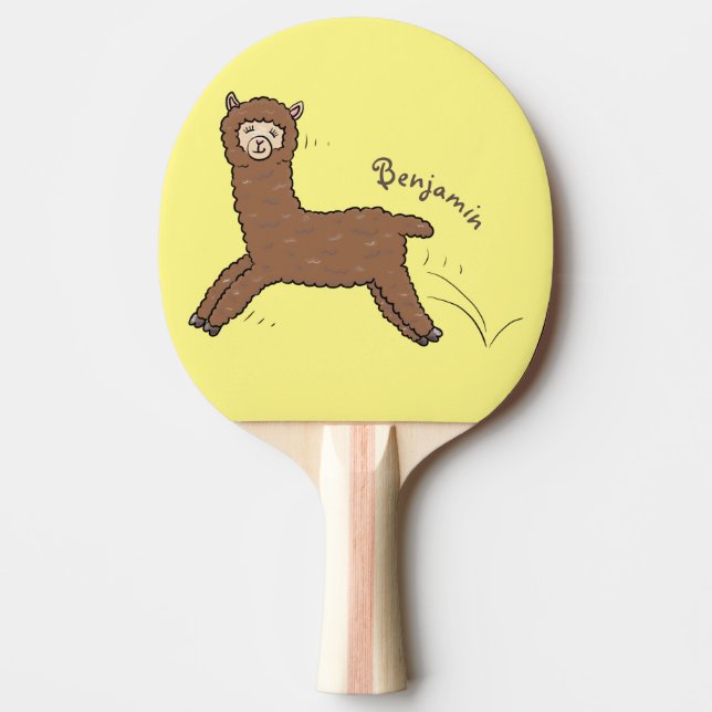 Pala De Ping Pong Personalizado de alpaca marrón feliz (Anverso)