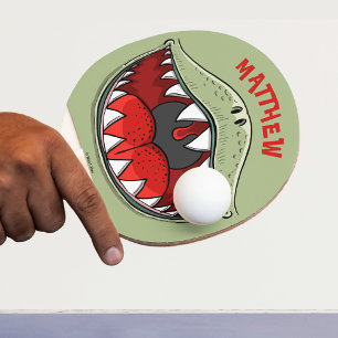 Pala De Ping Pong Personalizado de Boca de Dinosaurios T-rex persona