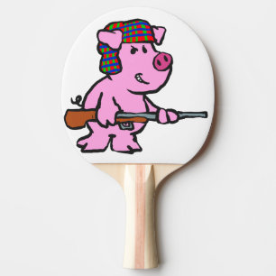 Pala De Ping Pong personalizado de cazadores de cerdos divertidos  e