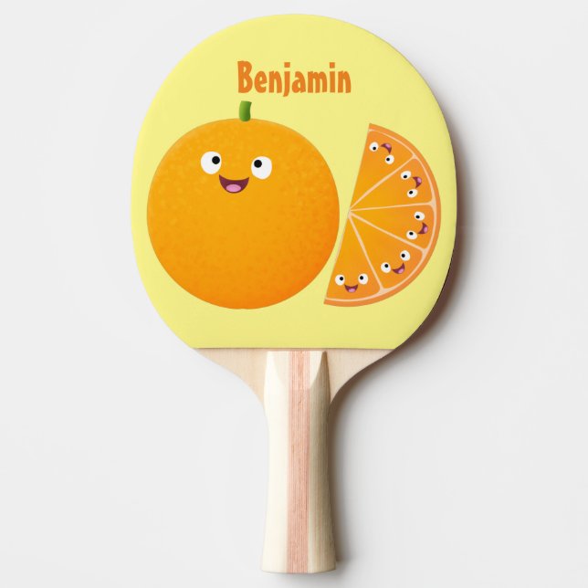 Pala De Ping Pong Personalizado de cítricos de feliz naranja (Anverso)