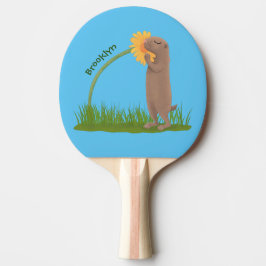 Pala De Ping Pong Personalizado de flor de esnifado de perro de prad