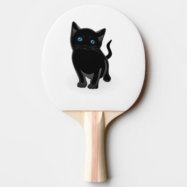 Pala De Ping Pong Personalizado de gatitos negros (Reverso)