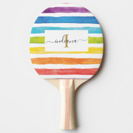 Pala De Ping Pong Personalizado de guión de nombre de monograma arco