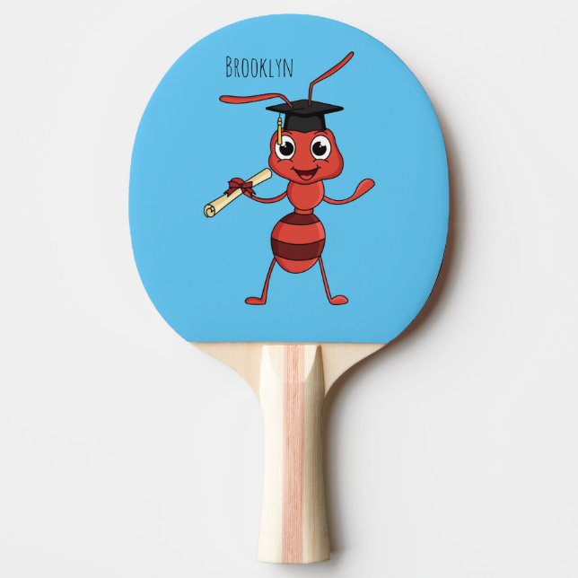 Pala De Ping Pong Personalizado de hormiga roja feliz (Anverso)