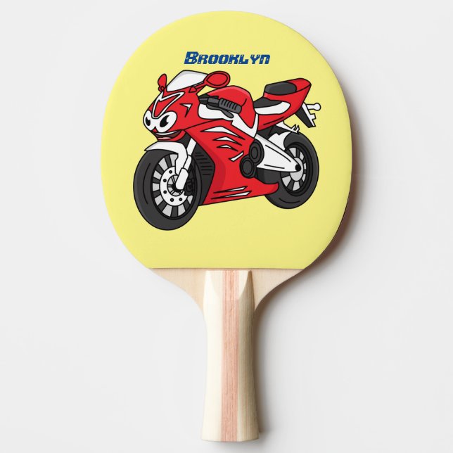 Pala De Ping Pong Personalizado de motocicleta roja (Anverso)