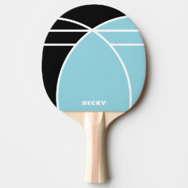 Pala De Ping Pong Personalizado de negro y azul pastel