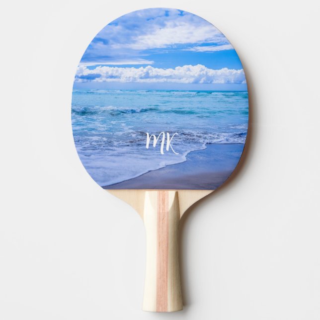 Pala De Ping Pong Personalizado de nubes del cielo azul del océano (Anverso)