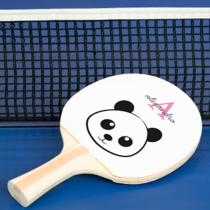 Pala De Ping Pong Personalizado de oso panda lindo Monograma