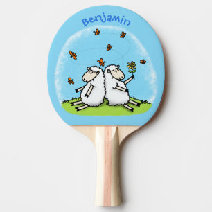 Pala De Ping Pong Personalizado de ovejas y mariposas