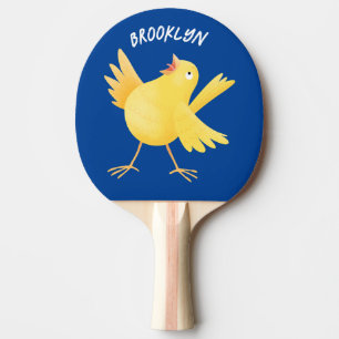 Pala De Ping Pong Personalizado de pájaro canario amarillo cantando