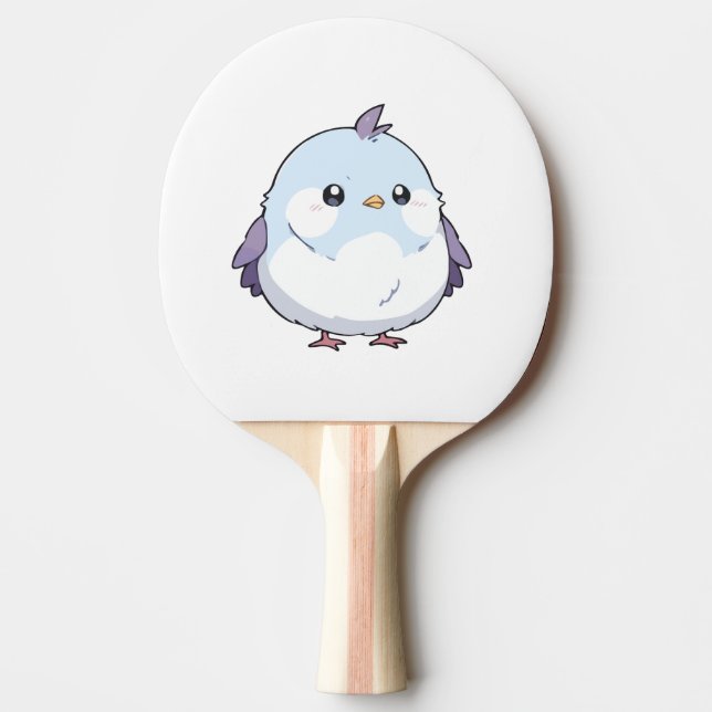 Pala De Ping Pong Personalizado de pájaro Cute Kawaii Chubby - Paste (Anverso)