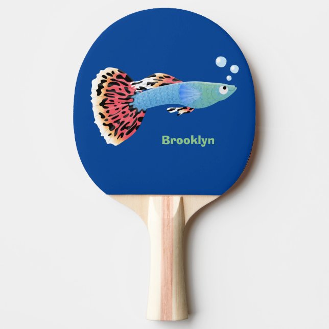 Pala De Ping Pong Personalizado de peces tropicales adormilados (Anverso)