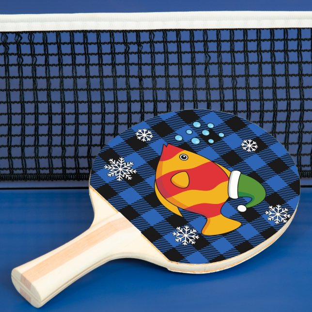 Pala De Ping Pong Personalizado de peces tropicales de Navidad en pa (in situ)