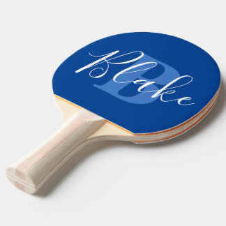 Pala De Ping Pong Personalizado de trabajo en equipo azul monograma