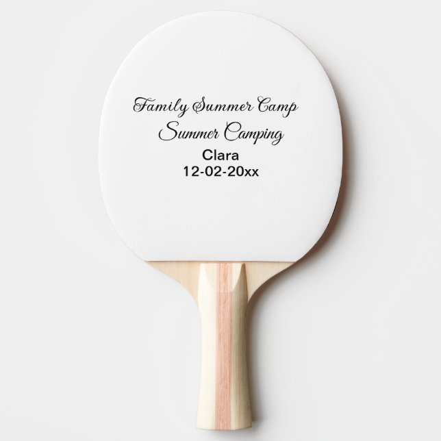 Pala De Ping Pong Personalizado de vacaciones de camping familiar añ (Anverso)