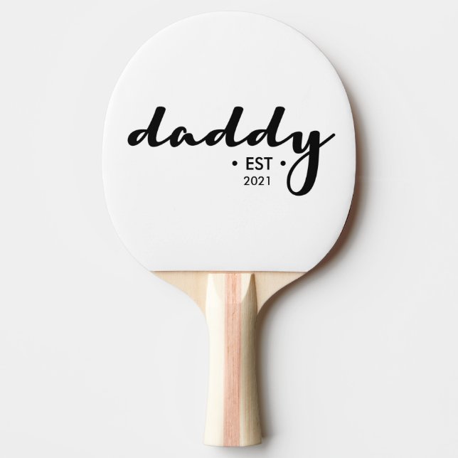 Pala De Ping Pong Personalizado del año de inicio de Papi simple (Anverso)