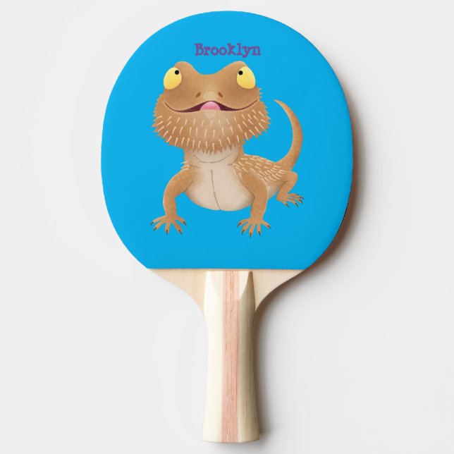 Pala De Ping Pong Personalizado del lagarto de dragón barbudo (Anverso)